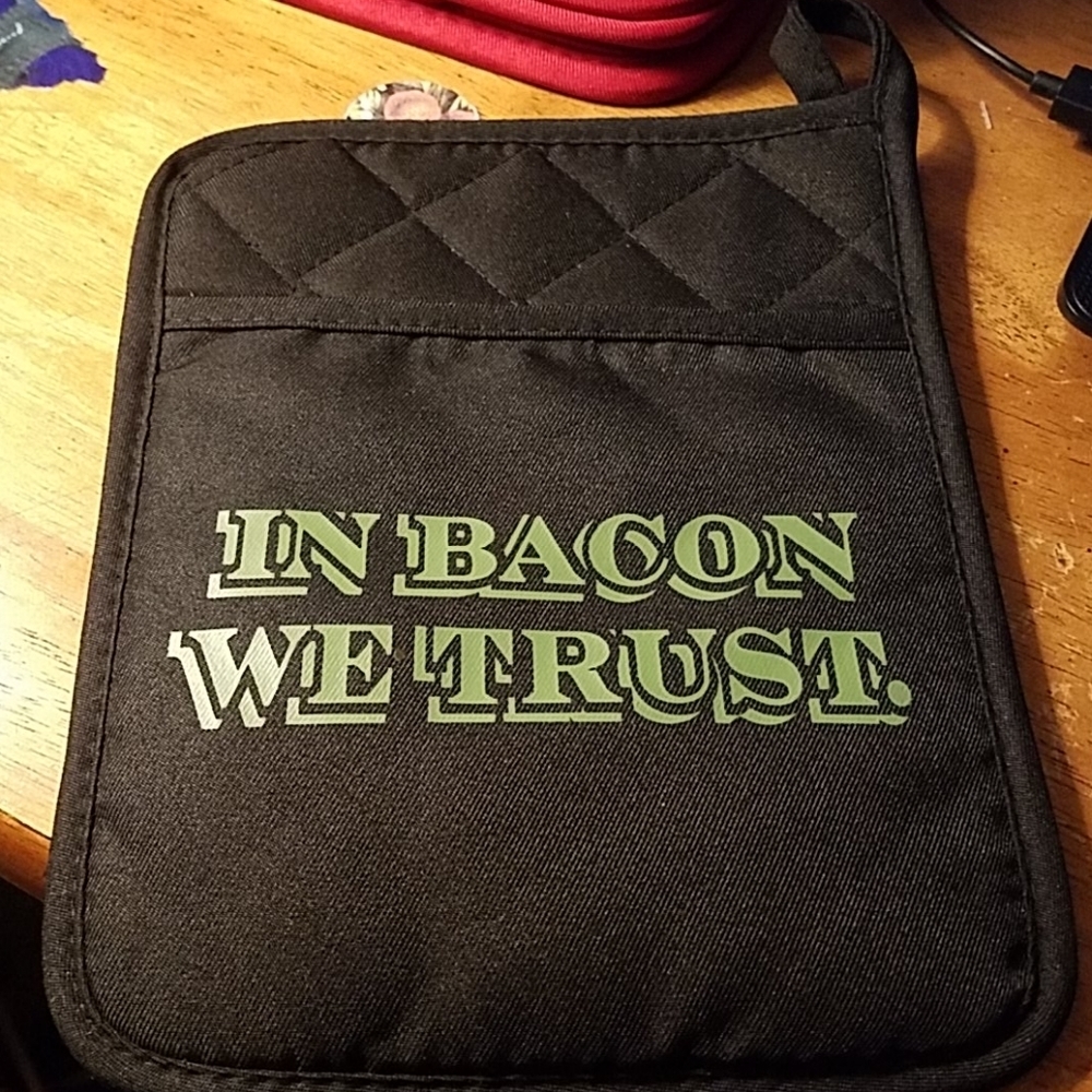 IN BACON WE TRUST Potholder